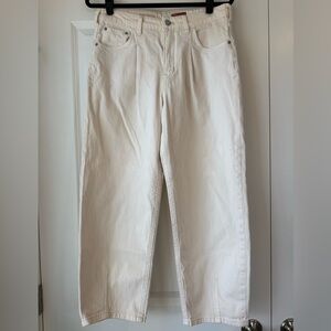 Anthropologie Pilcro The Breaker Relaxed Barrel Jeans Neutral Cream Size 29 NWOT